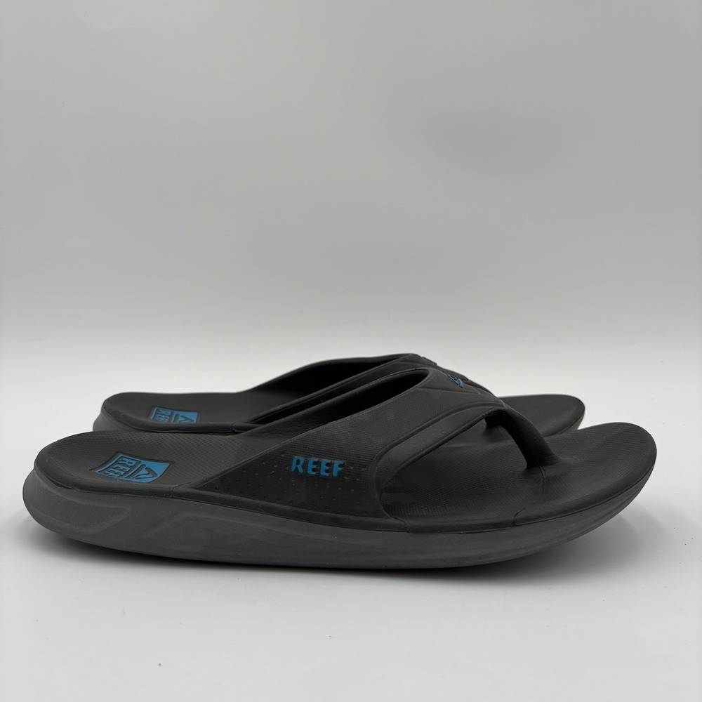 REEF One Flip Flops/Sandals Mens 10 Gray Blue Waterproof Comfort Slides
